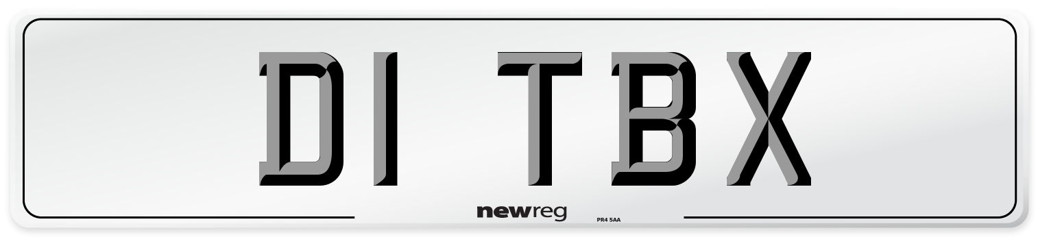 D1 TBX Number Plate from New Reg